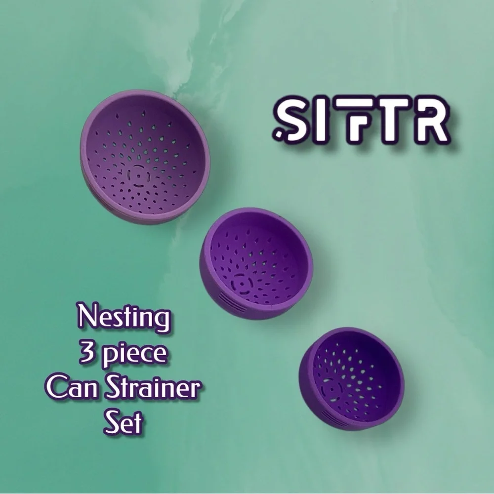 SIFTR Purple Nesting Can Strainer Set NWOB